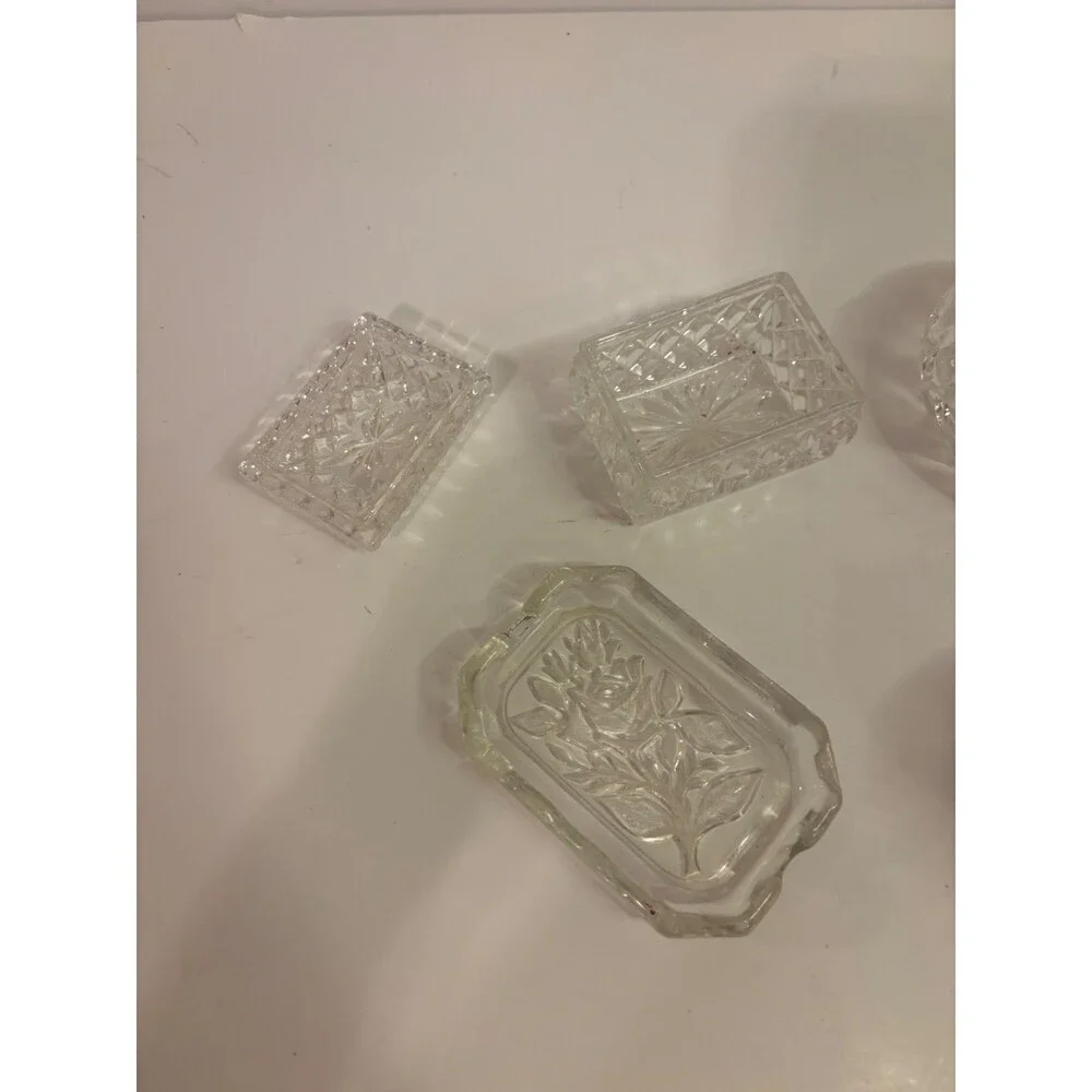 vintage crystal dishes and bear
